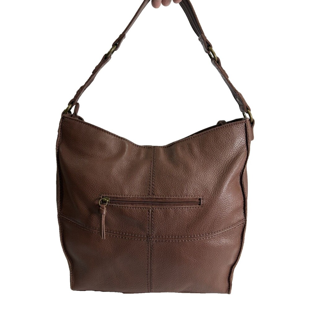 The Sak Silverlake Brown Leather Moto Fringe Hobo Studded Shoulder Bag - Picture 2 of 13